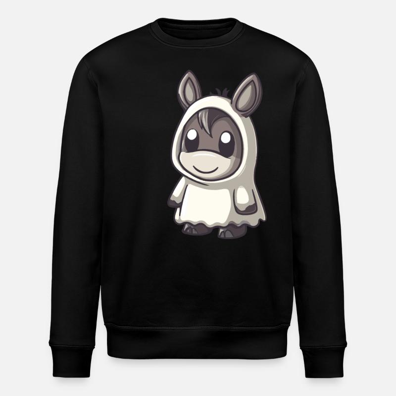 Âne Halloween Bande dessinée Fantôme - Sweat bio ROLLER Stanley/Stella Unisexe - noir