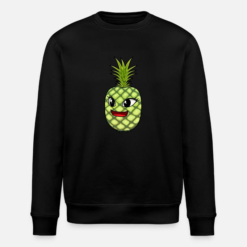 Fruit Foxes Fruit Summer Pineapple - Stanley/Stella ROLLER Unisex Organic Sweatshirt - black