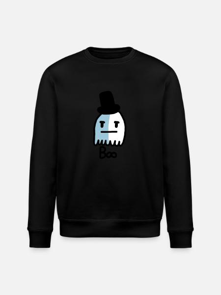 cute ghost - Stanley/Stella ROLLER Unisex Organic Sweatshirt - black