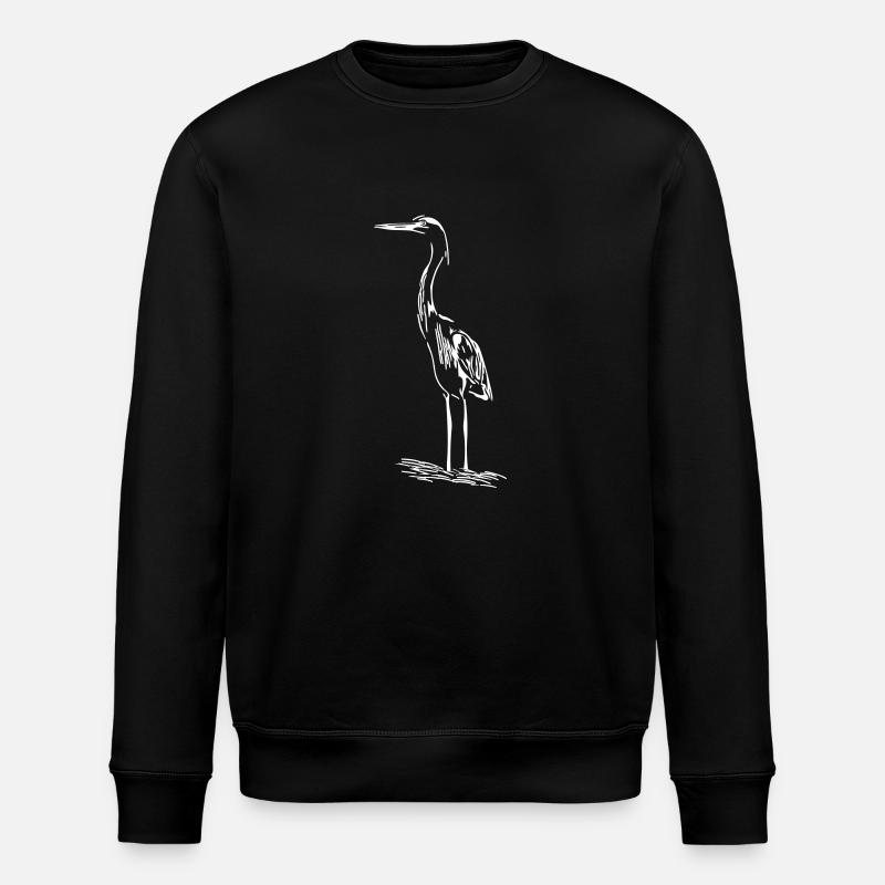 Héron élégant - Sweat bio ROLLER Stanley/Stella Unisexe - noir