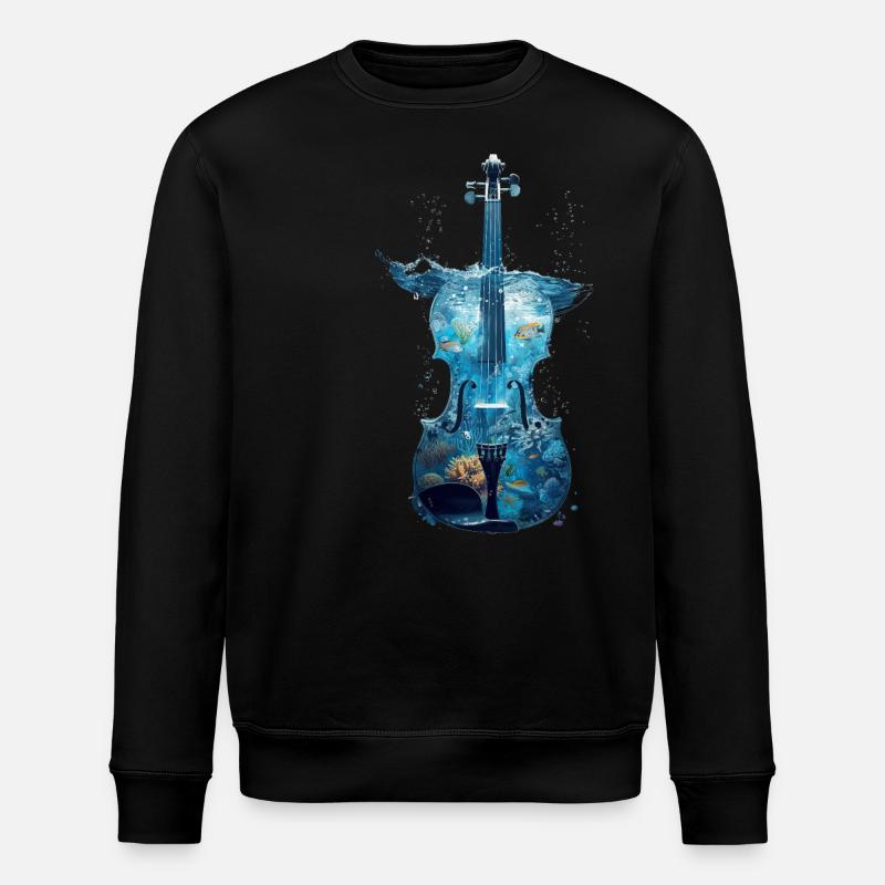 Fisch Violine - Stanley/Stella Unisex Bio-Sweatshirt ROLLER - Schwarz