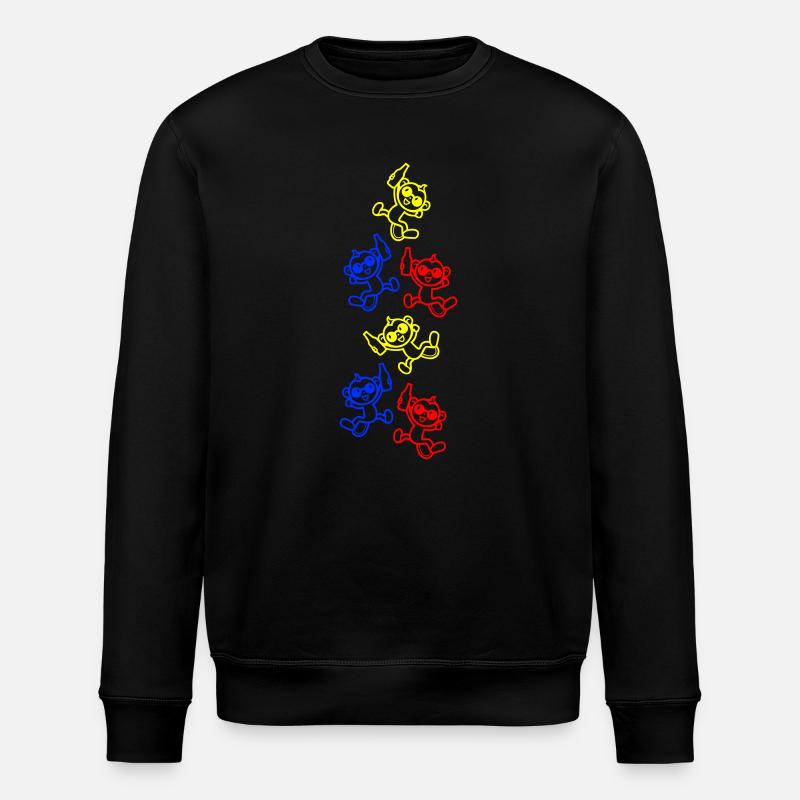 Affe Bier Lustig Bunt - Stanley/Stella Unisex Bio-Sweatshirt ROLLER - Schwarz