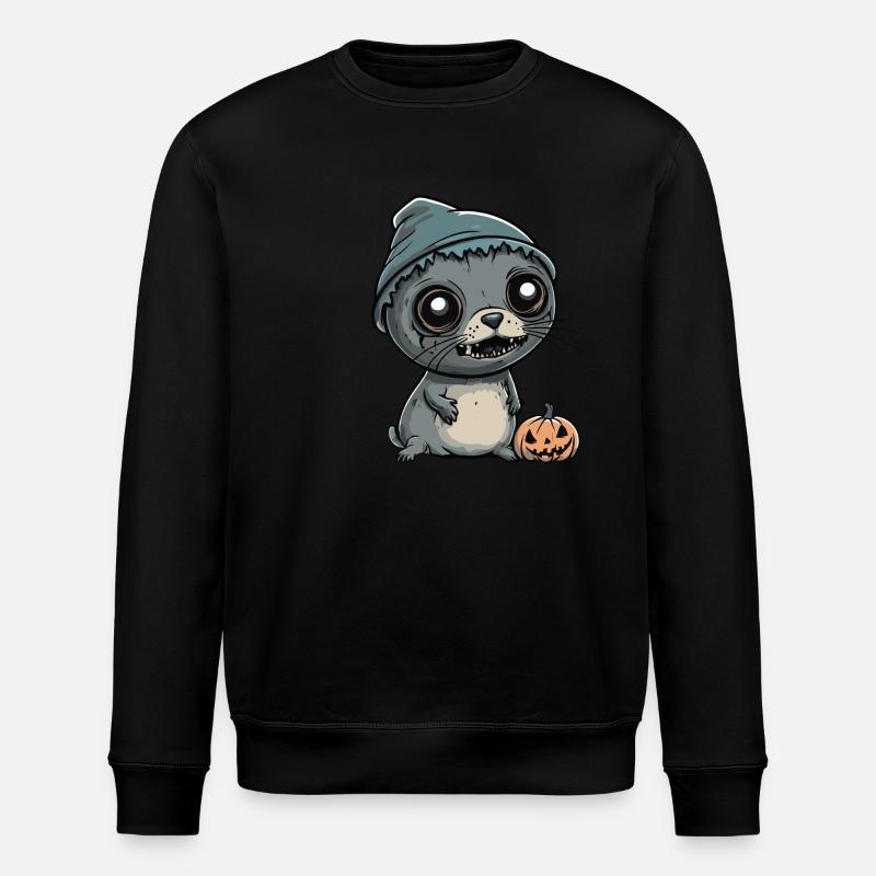 Robbe Tier Halloween Zombie - Stanley/Stella Unisex Bio-Sweatshirt ROLLER - Schwarz