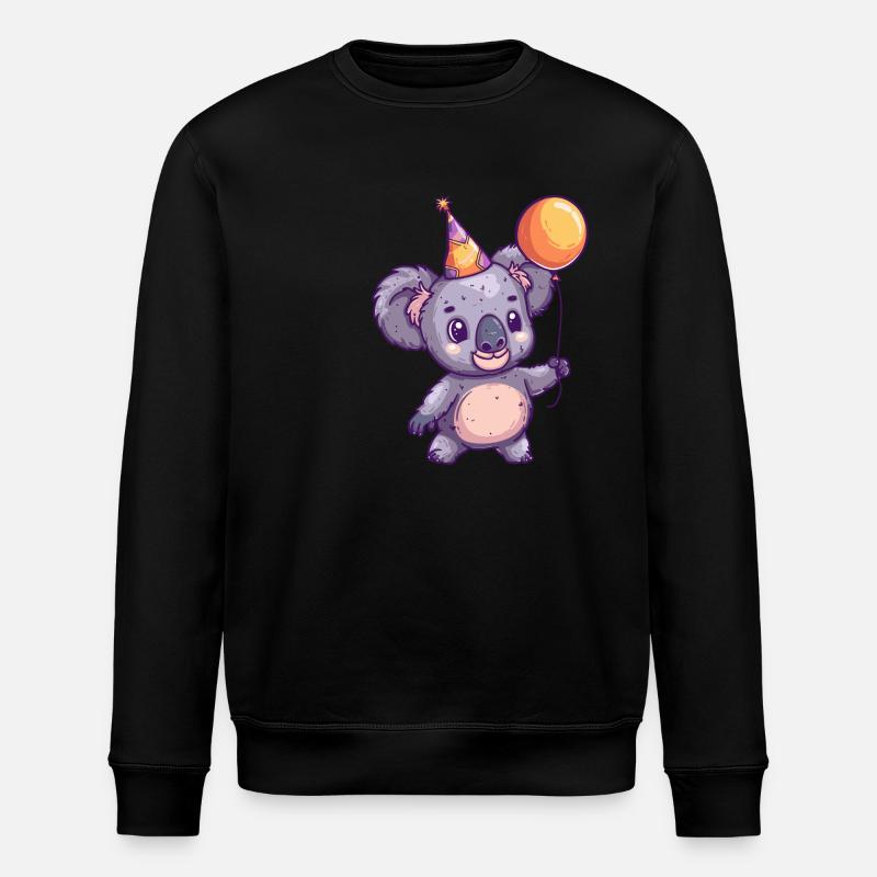 Koala Birthday Comic Cute - Stanley/Stella ROLLER Unisex Organic Sweatshirt - black