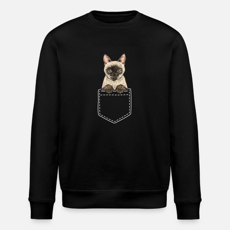 Siamkatze Katze Siamese - Stanley/Stella Unisex Bio-Sweatshirt ROLLER - Schwarz