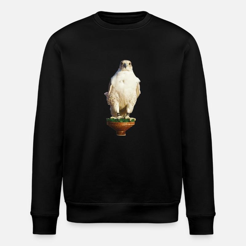 Schöner weißer Gyrfalco - Stanley/Stella Unisex Bio-Sweatshirt ROLLER - Schwarz
