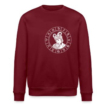 Sternzeichen Widder - Stanley/Stella Unisex Bio-Sweatshirt ROLLER - Burgunderrot - Vorne - Nik (191cm)