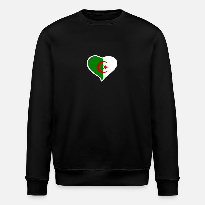 Drapeau coeur Algérie - Sweat bio ROLLER Stanley/Stella Unisexe - noir