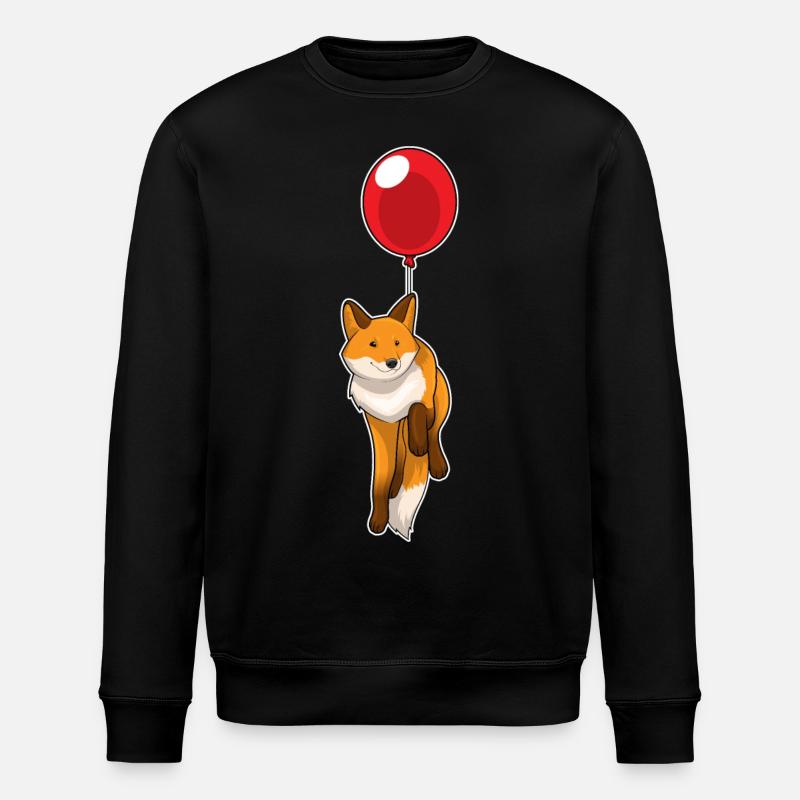 Fox Balloon - Stanley/Stella ROLLER Unisex Organic Sweatshirt - black