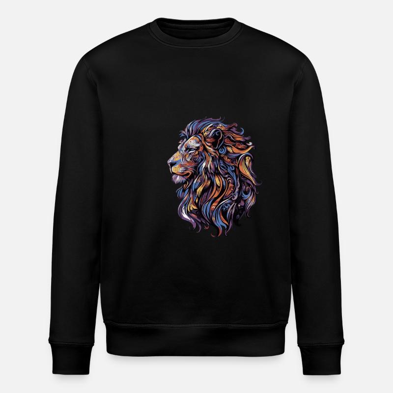 Löwe Bunt - Stanley/Stella Unisex Bio-Sweatshirt ROLLER - Schwarz