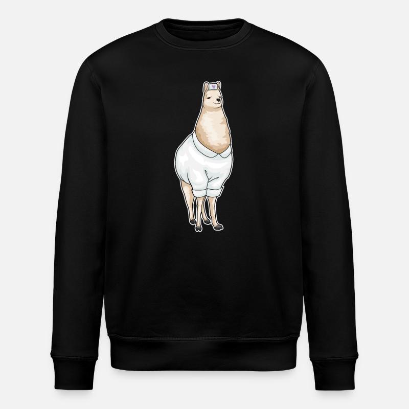 Lama Krankenschwester - Stanley/Stella Unisex Bio-Sweatshirt ROLLER - Schwarz