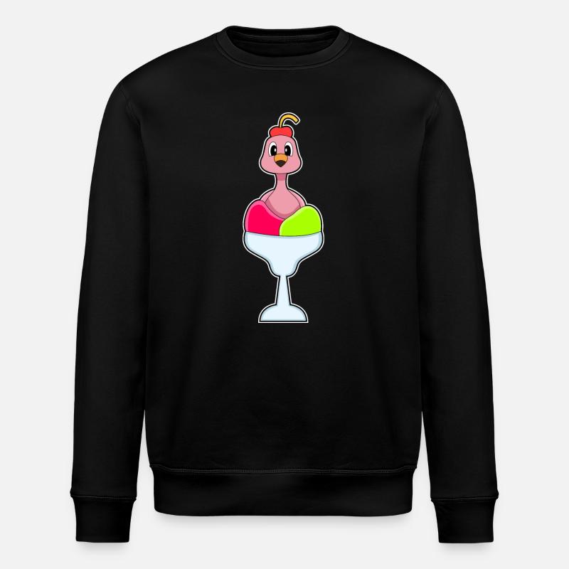 Flamingo Eiscreme Kirsche - Stanley/Stella Unisex Bio-Sweatshirt ROLLER - Schwarz