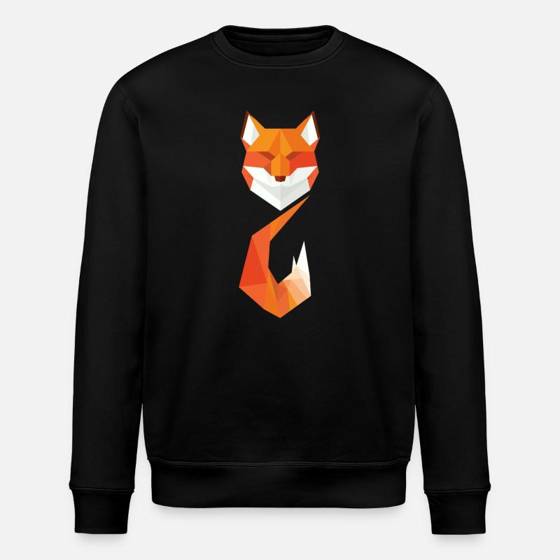 Modern Geometric Fox - Stanley/Stella ROLLER Unisex Organic Sweatshirt - black