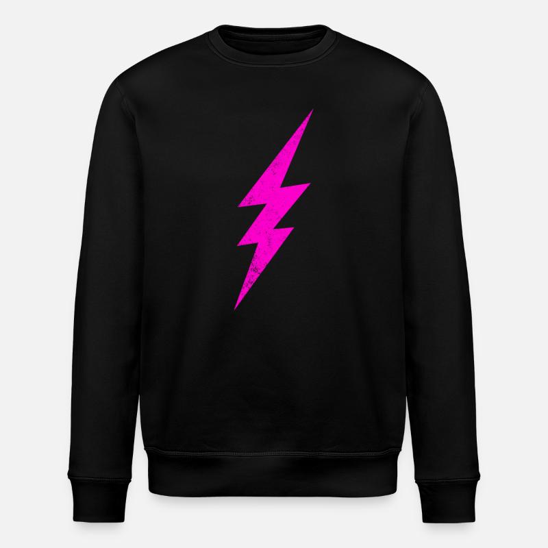 Leuchtender Pinker Blitz - Stanley/Stella Unisex Bio-Sweatshirt ROLLER - Schwarz