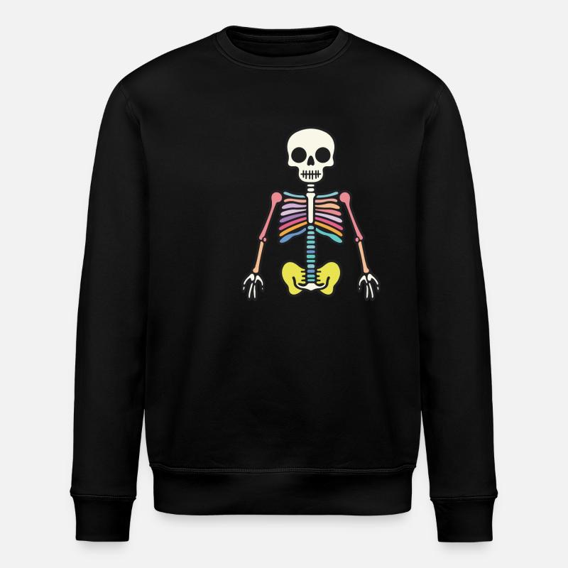 Skeleton Halloween Icon - Stanley/Stella ROLLER Unisex Organic Sweatshirt - black
