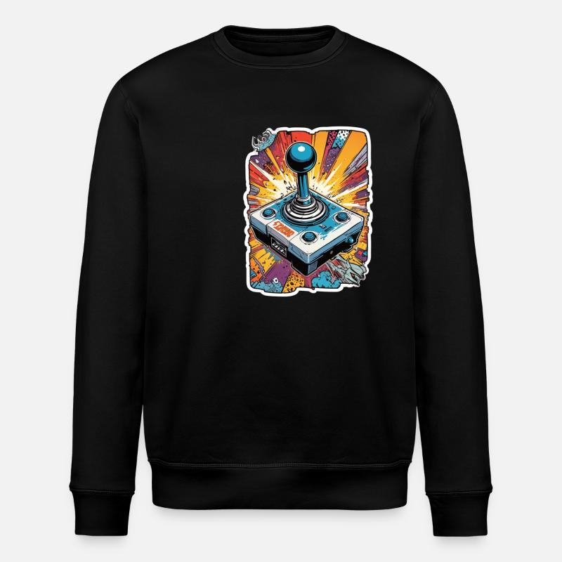 Retro Gamer Adventure Joystick - Stanley/Stella ROLLER Unisex Organic Sweatshirt - black