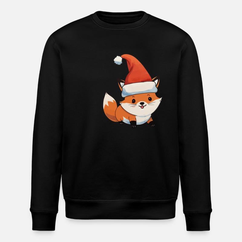 Renard Noël Aquarelles - Sweat bio ROLLER Stanley/Stella Unisexe - noir