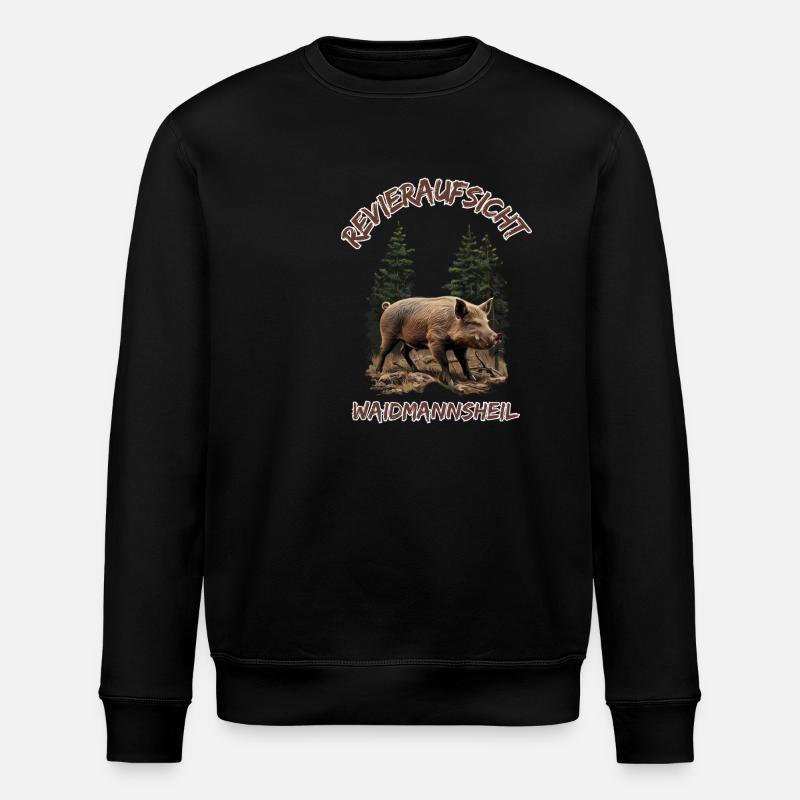Jäger-Waidmannsheil Revieraufsicht-Wildschwein - Sweat bio ROLLER Stanley/Stella Unisexe - noir