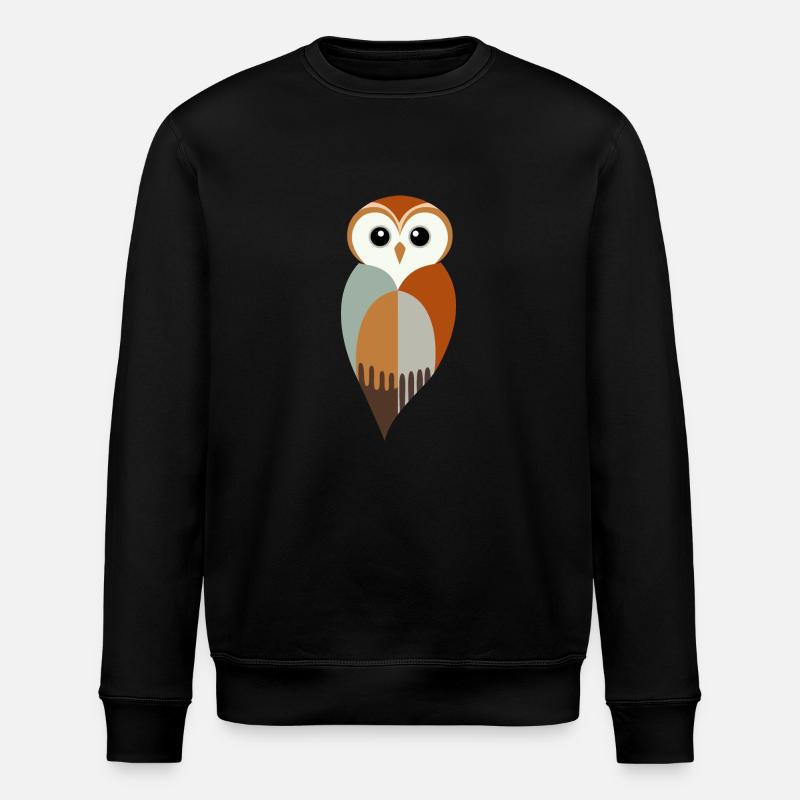 Stylized Owl - Stanley/Stella ROLLER Unisex Organic Sweatshirt - black