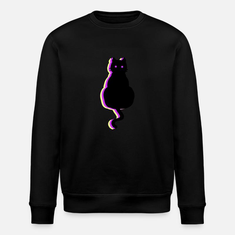 Glow Cat Pink - Stanley/Stella ROLLER Unisex Organic Sweatshirt - black