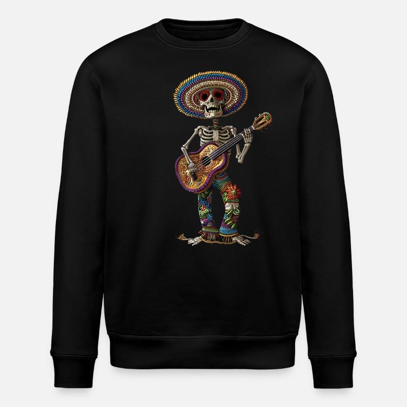 Ukulele Mexican Skeleton - Stanley/Stella ROLLER Unisex Organic Sweatshirt - black