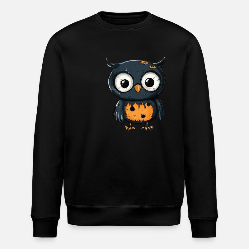 Owl Halloween Zombie - Stanley/Stella ROLLER Unisex Organic Sweatshirt - black
