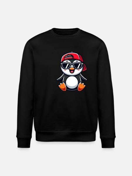 Cool Penguin Cartoon Summer Sunglasses - Stanley/Stella ROLLER Unisex Organic Sweatshirt - black