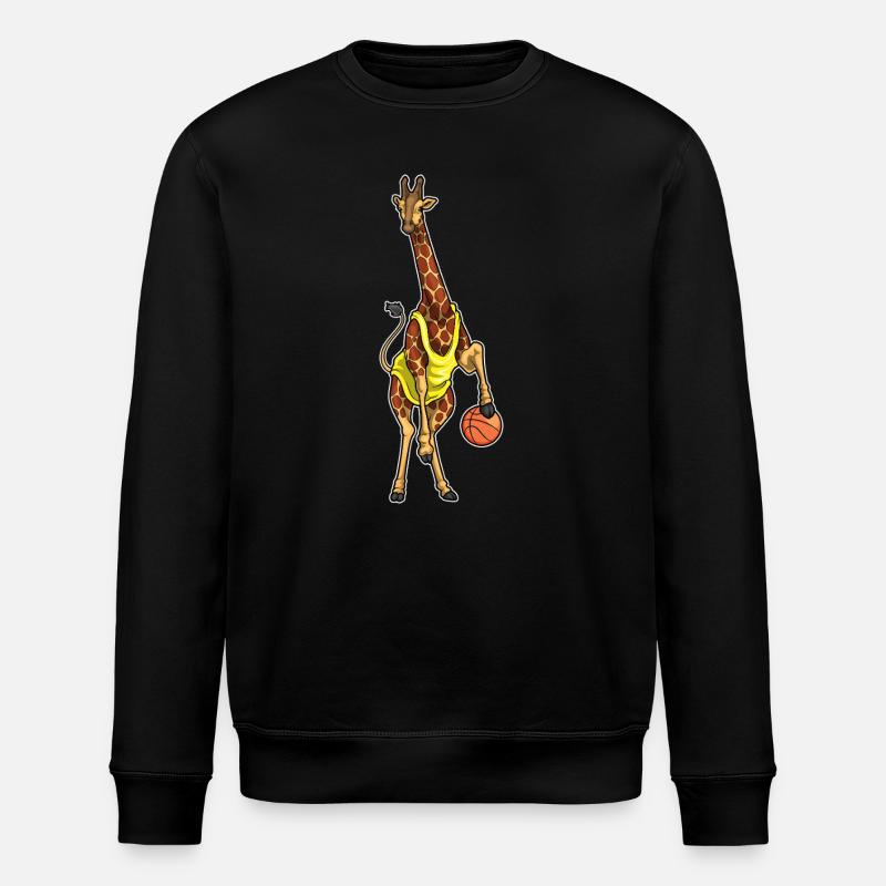 Giraffe Basketball Player Baskeball - Stanley/Stella ROLLER Unisex Organic Sweatshirt - black