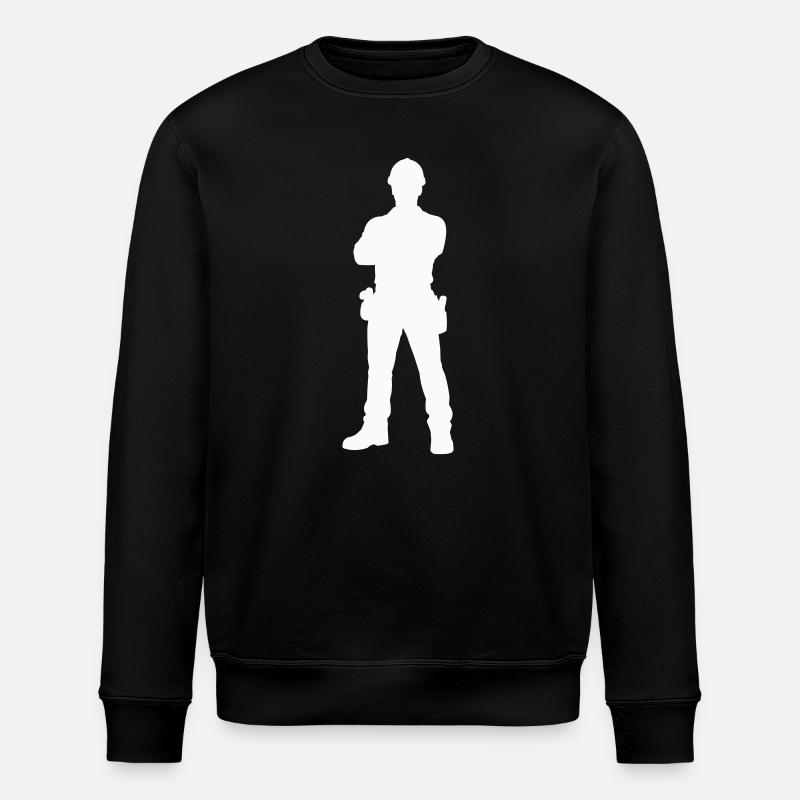 Bauarbeiter Bau Silhouette - Stanley/Stella Unisex Bio-Sweatshirt ROLLER - Schwarz