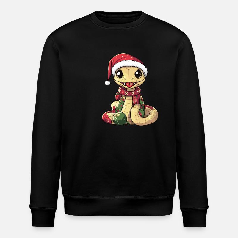 Snake Cobra Christmas - Stanley/Stella ROLLER Unisex Organic Sweatshirt - black