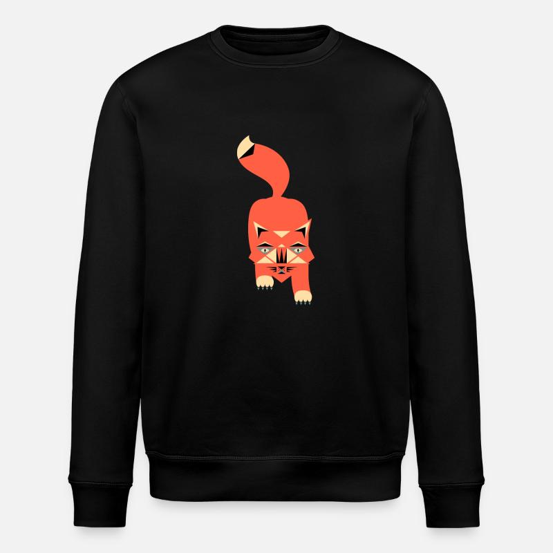 Cat Geometric Style - Stanley/Stella Unisex Bio-Sweatshirt ROLLER - Schwarz
