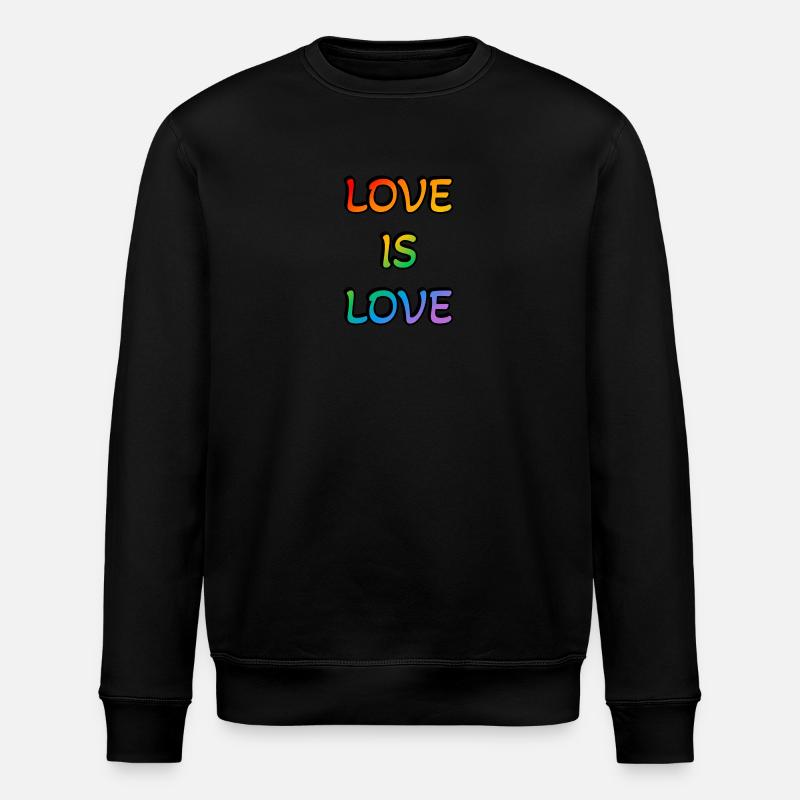 Regenbogen-Liebe ist Liebe - Stanley/Stella Unisex Bio-Sweatshirt ROLLER - Schwarz
