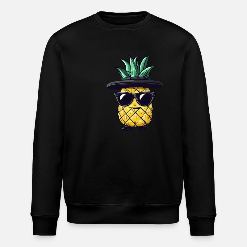 Coole Gangster-Ananas mit Sonnenbrille - Stanley/Stella Unisex Bio-Sweatshirt ROLLER - Schwarz