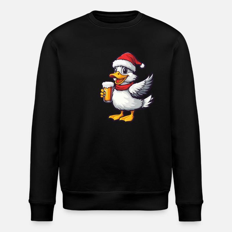 Ente Weihnachten Bier - Stanley/Stella Unisex Bio-Sweatshirt ROLLER - Schwarz