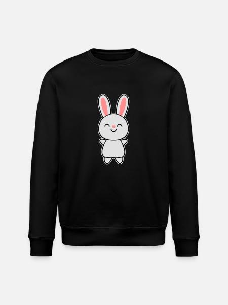 Cute Rabbit / Bunny - Stanley/Stella ROLLER Unisex Organic Sweatshirt - black
