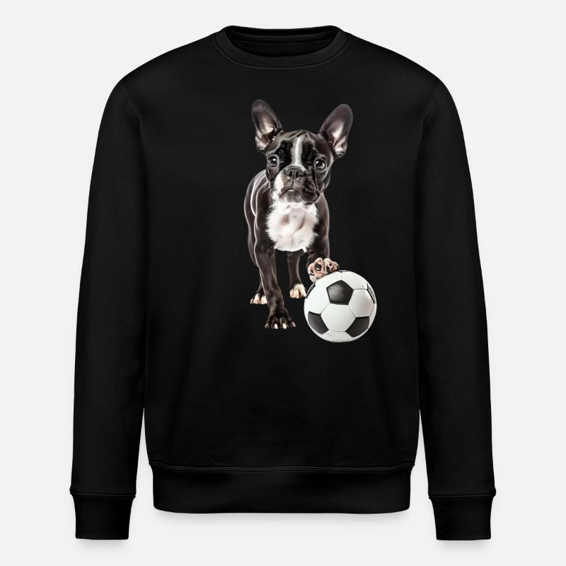 Boston Terrier - Stanley/Stella Unisex Bio-Sweatshirt ROLLER - Schwarz
