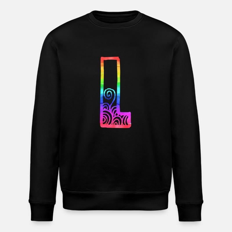 rainbow l - Stanley/Stella ROLLER Unisex Organic Sweatshirt - black