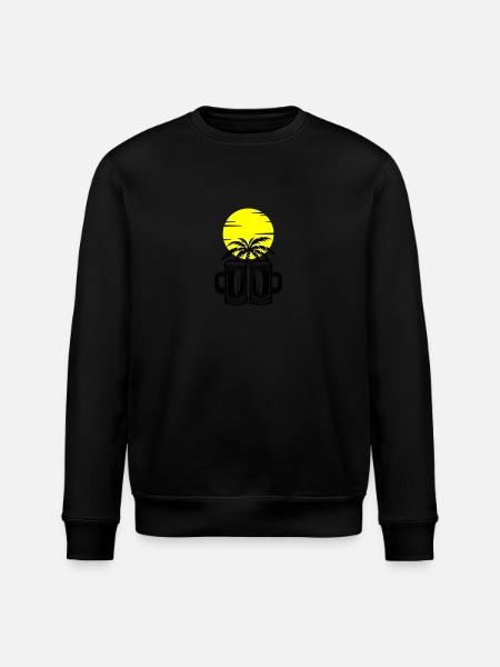 Beer Palm Trees Island Vacation - Stanley/Stella ROLLER Unisex Organic Sweatshirt - black