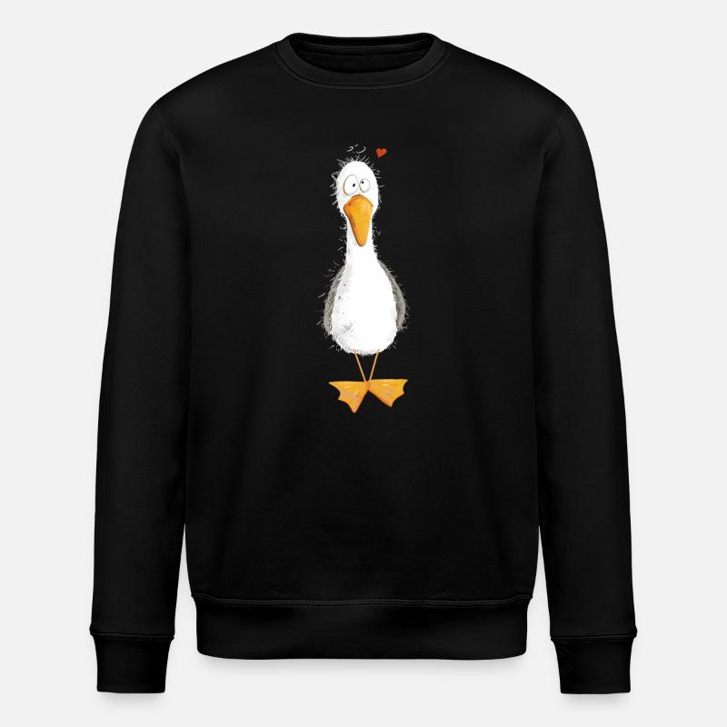 Möwe Urlaub Meer Mit Herz - Stanley/Stella Unisex Bio-Sweatshirt ROLLER - Schwarz