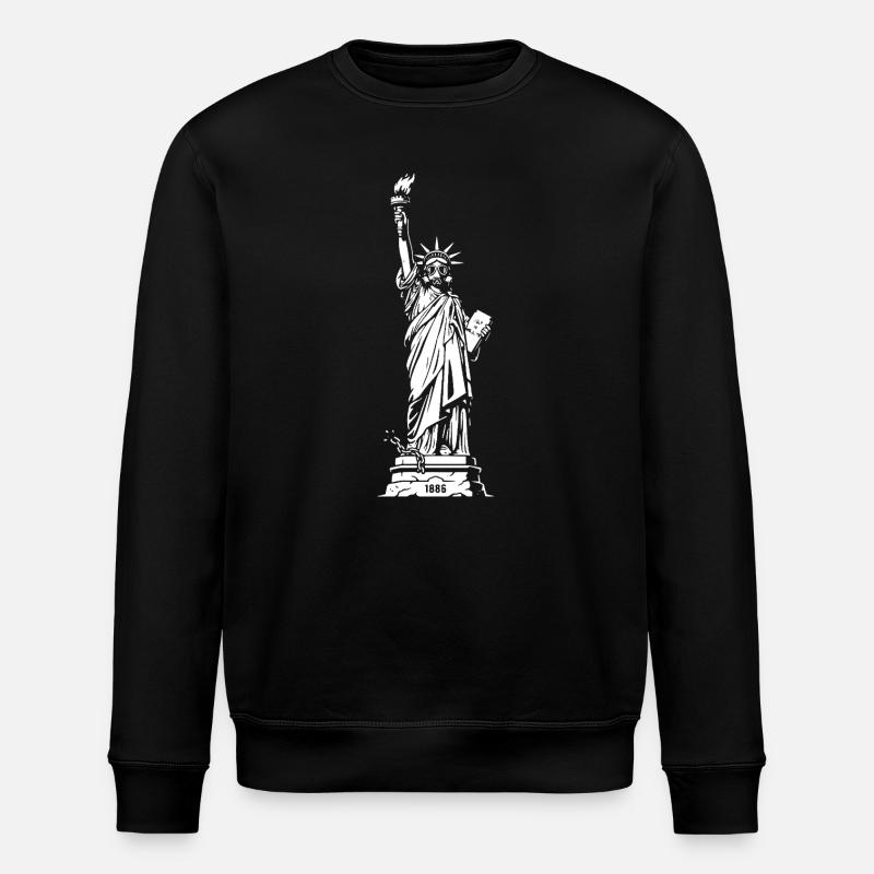Liberty Silhouette: Fackel & Tablet - Stanley/Stella Unisex Bio-Sweatshirt ROLLER - Schwarz
