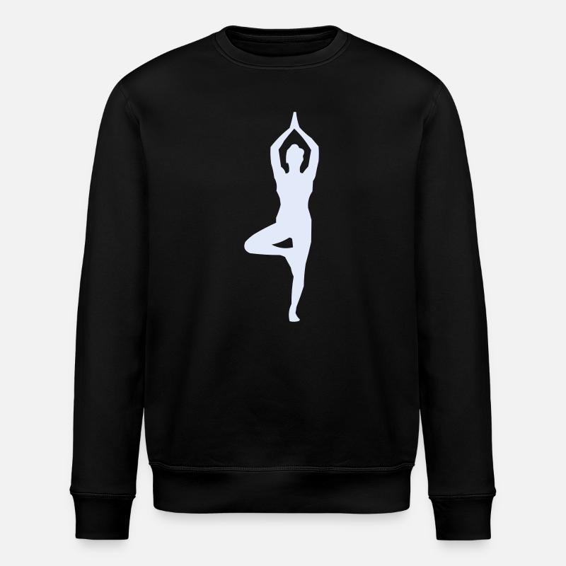 Yoga Pose Tree Pose Silhouette - Stanley/Stella ROLLER Unisex Organic Sweatshirt - black