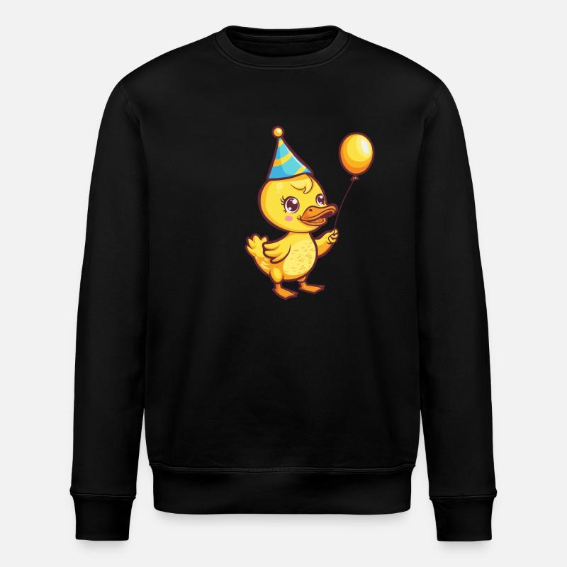 Duck Birthday Comic Cute - Stanley/Stella ROLLER Unisex Organic Sweatshirt - black