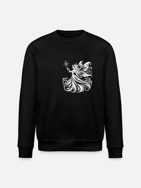 Mystical fairy with detailed wings - Stanley/Stella ROLLER Unisex Organic Sweatshirt - black