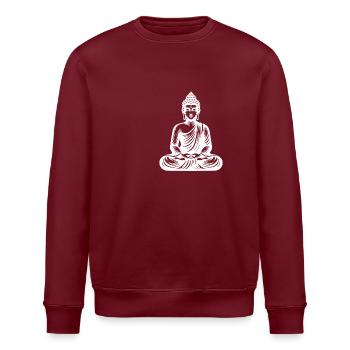 Yoga Buddha Stille und Gelassenheit in Klarheit - Stanley/Stella Unisex Bio-Sweatshirt ROLLER - Burgunderrot - Vorne - Nik (191cm)