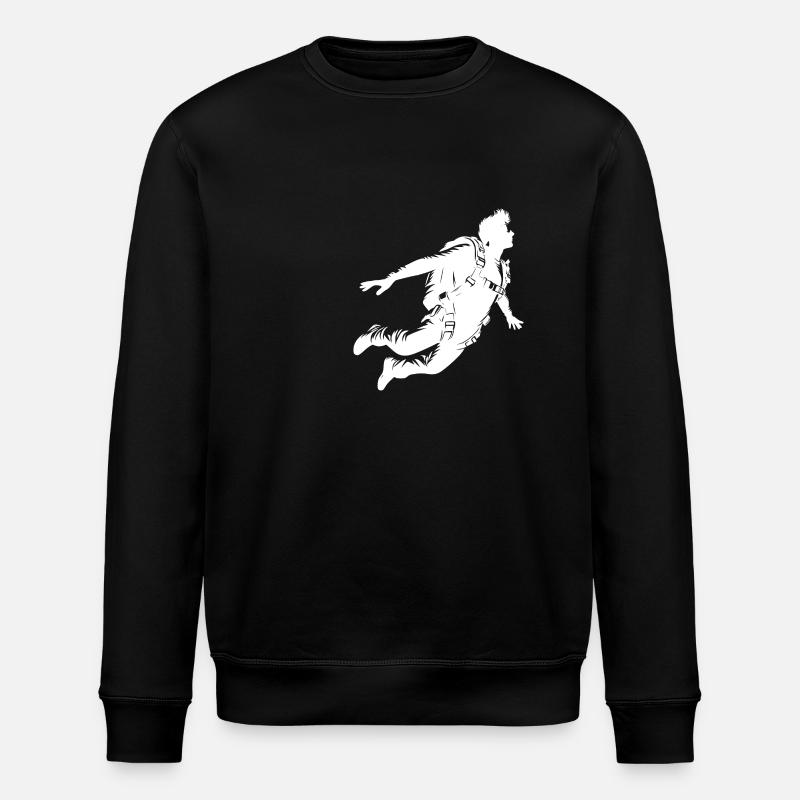 Cool skydiver skydiving - Stanley/Stella ROLLER Unisex Organic Sweatshirt - black