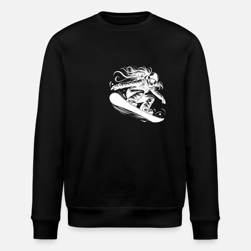 Snowboarder dynamique en action saut - Sweat bio ROLLER Stanley/Stella Unisexe - noir