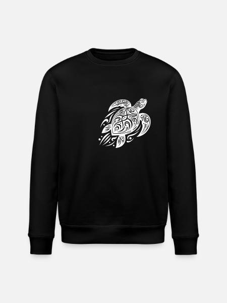 Powerful Pacific Turtle Meets Tribal - Stanley/Stella ROLLER Unisex Organic Sweatshirt - black