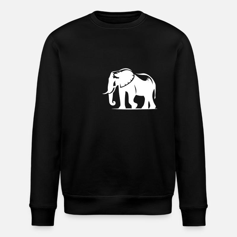 Grande silhouette d’éléphant avec défenses - Sweat bio ROLLER Stanley/Stella Unisexe - noir