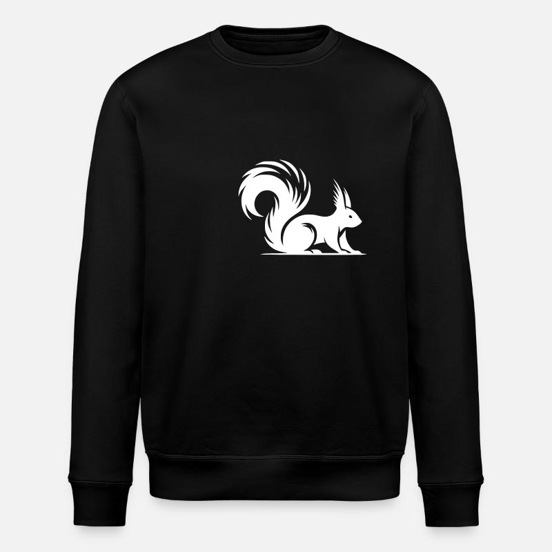 Squirrel Tattoo Style Drawing - Stanley/Stella ROLLER Unisex Organic Sweatshirt - black