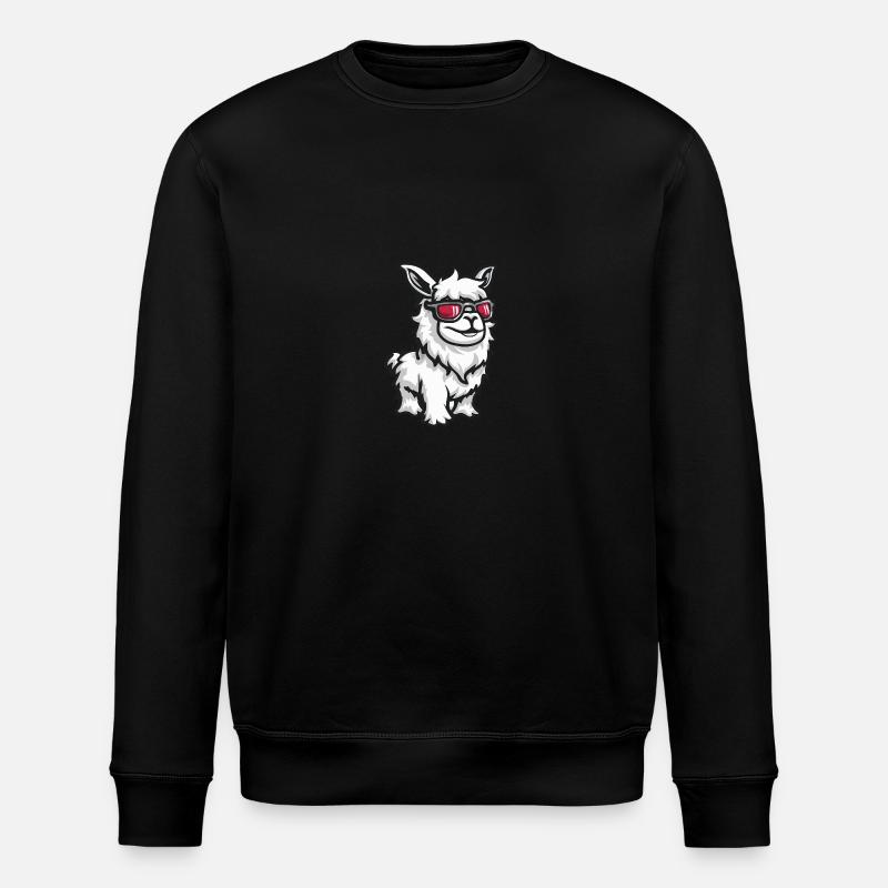 Alpaca Llama Cool Animal - Stanley/Stella ROLLER Unisex Organic Sweatshirt - black